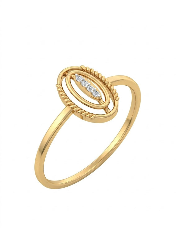 Gold & Diamond Band Ring For Women KRC10361
