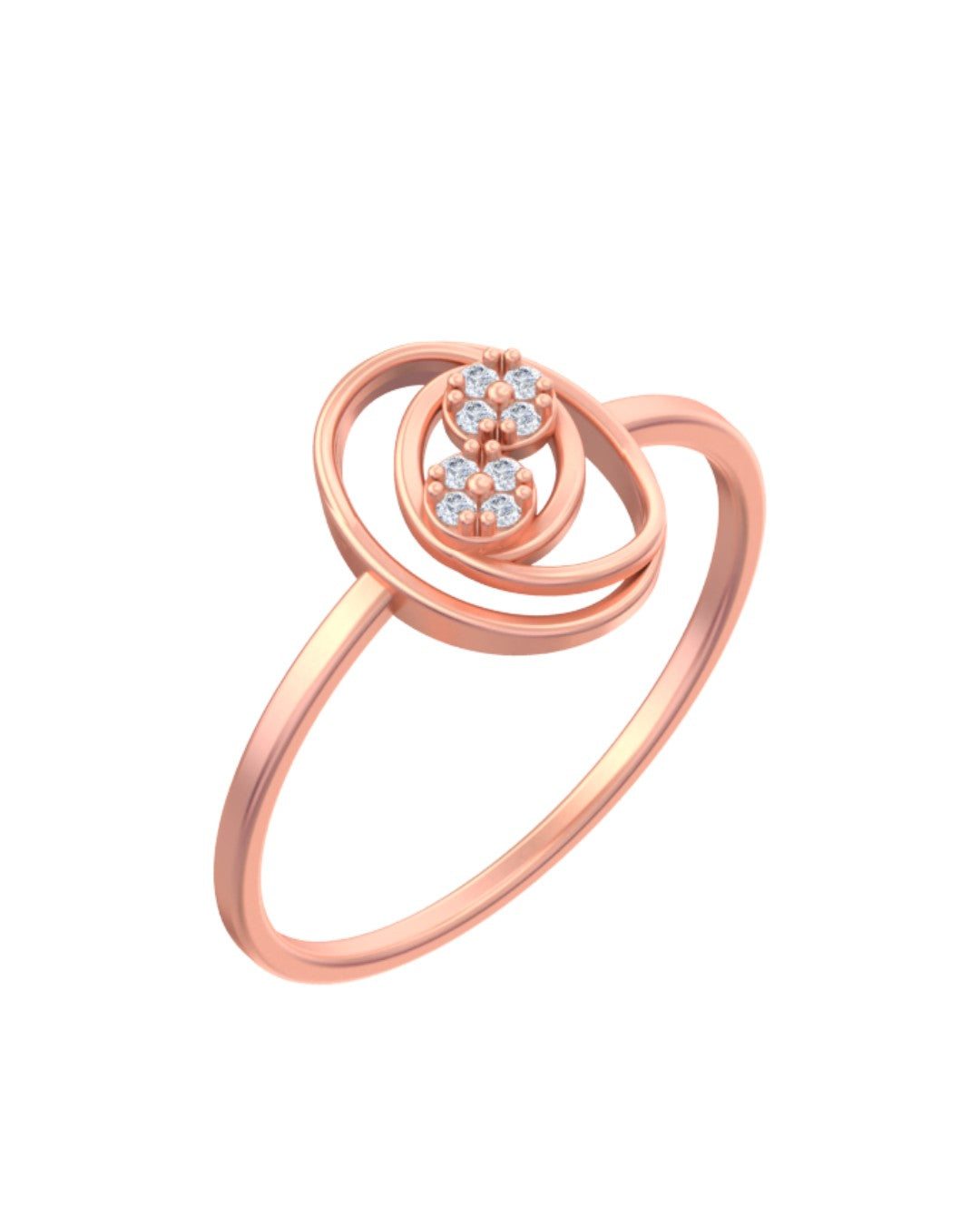 Rose gold and diamond with round-shaped on a white background.