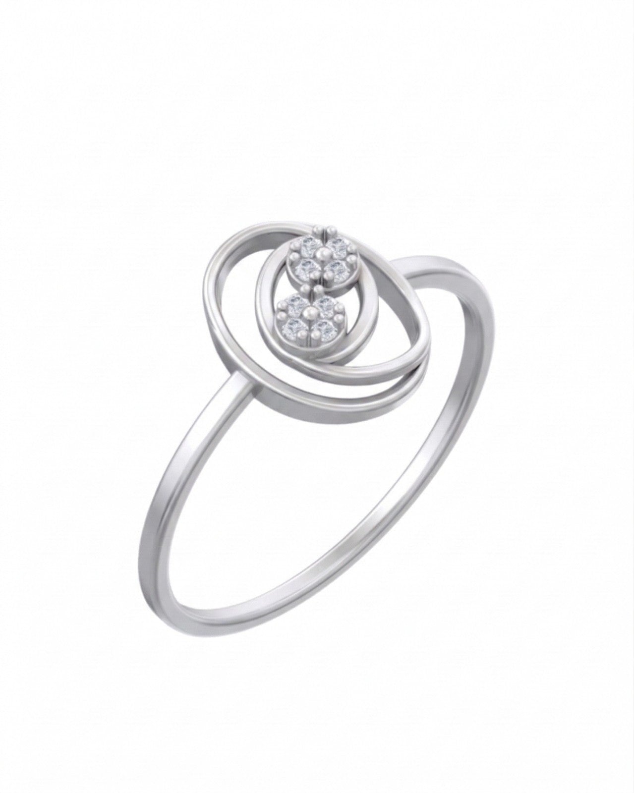 White gold and diamond with round-shaped on a white background.