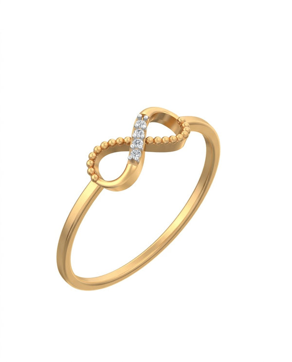 Gold & Diamond Infinity Ring For Women KRC10367
