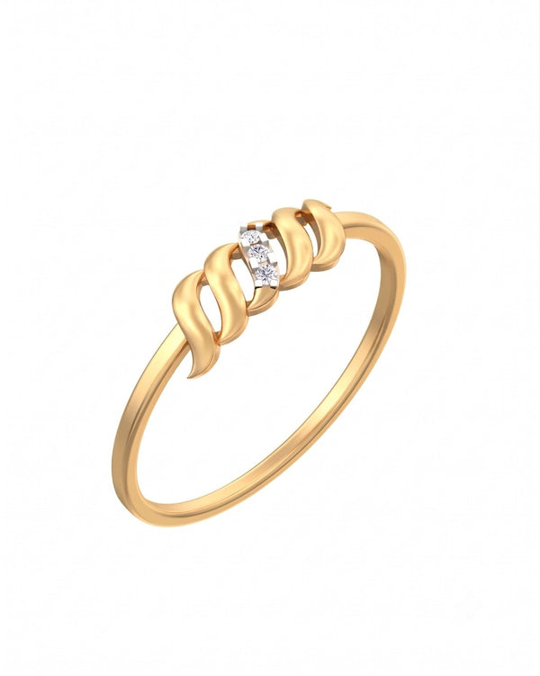 Gold & Diamond Dailywear Ring For Women KRC10372