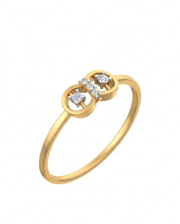 Gold & Diamond Dailywear Ring For Women KRC10376