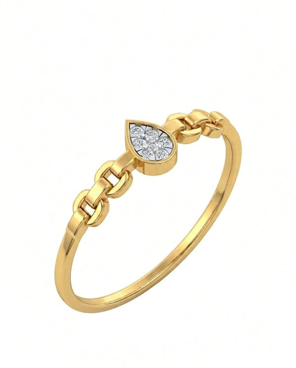 Gold & Diamond Dailywear Ring For Women KRC10384