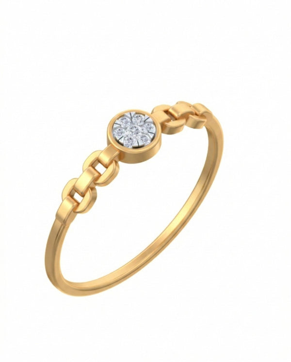 Gold & Diamond Lightweight Ring For Women KRC10385