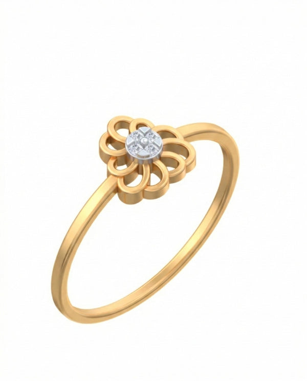 Gold & Diamond Dailywear Ring For Women KRC10389