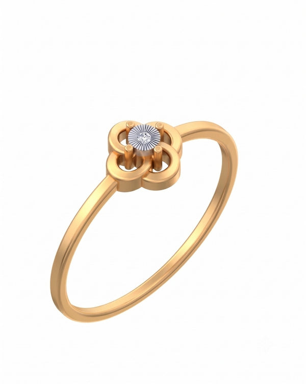 Gold & Diamond Floral Ring For Women KRC10390