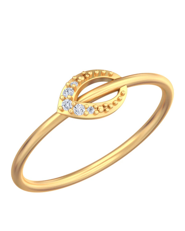 Gold & Diamond Dailywear Ring For Women KRC10408