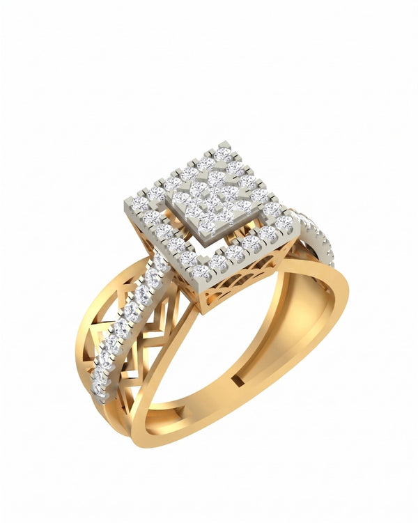 Gold & Diamond Engagement Ring For Women KRC10518