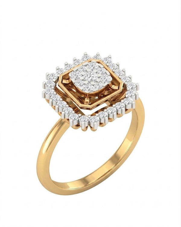Gold & Diamond Cocktail Ring For Women KRC10520