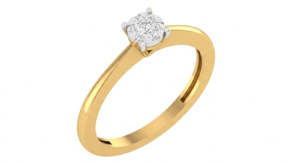 महिलाओं के लिए 18K गोल्ड और डायमंड सॉलिटेयर रिंग KRA10039