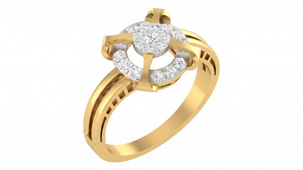 Gold & Diamond Engagement Ring For Women KRC10555