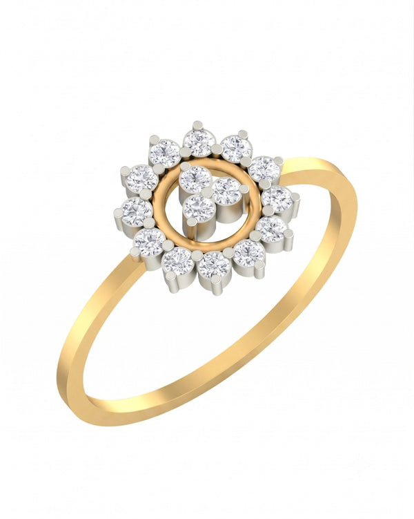 महिलाओं के लिए 18K गोल्ड और डायमंड एंगेजमेंट रिंग KRA10064