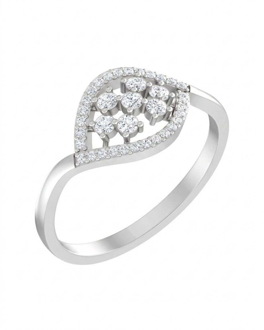 White gold and diamond with cluster on a white background.
