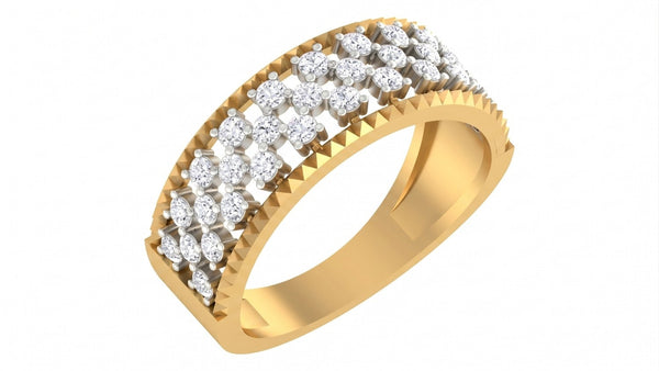 Gold & Diamond Band Ring For Women KRC10596