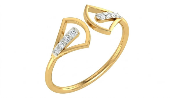 Gold & Diamond Dailywear Ring For Women KRC10623