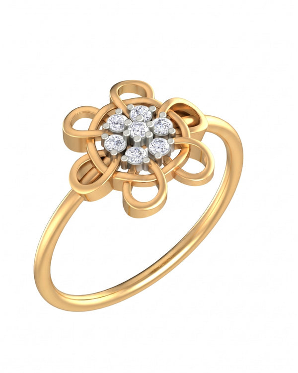 Gold & Diamond Dailywear Ring For Women KRC10626
