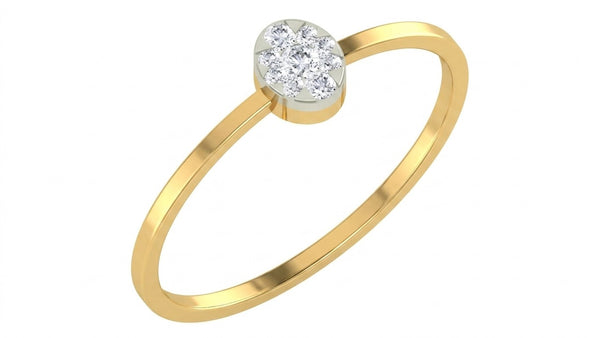 Gold & Diamond Cluster Ring For Women KRC10644