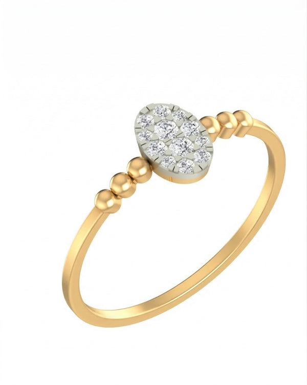 Gold & Diamond Cluster Ring For Women KRC10645
