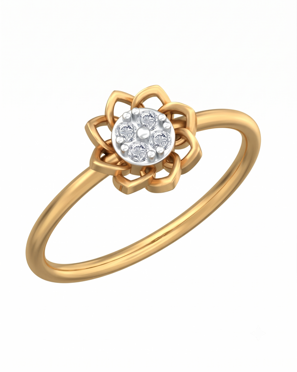 Gold & Diamond Floral Ring For Women | KRC10666 | Kesav Diamond