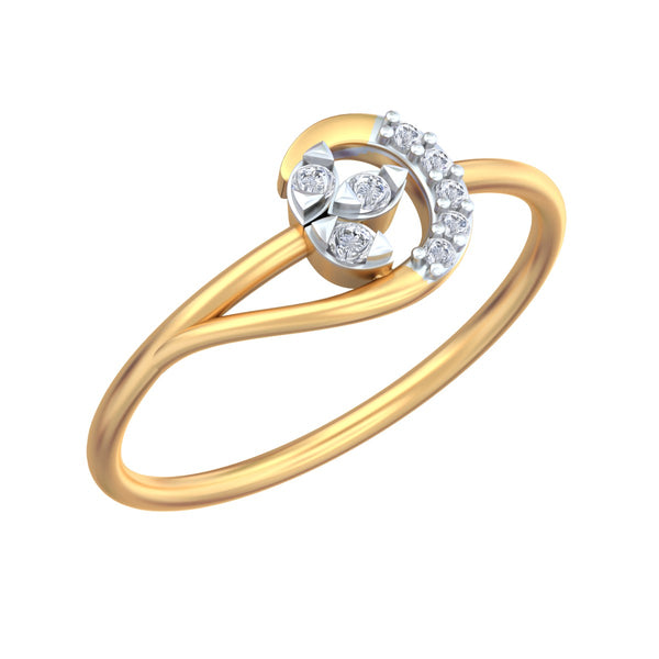 Gold & Diamond Dailywear Ring For Women KRC10675