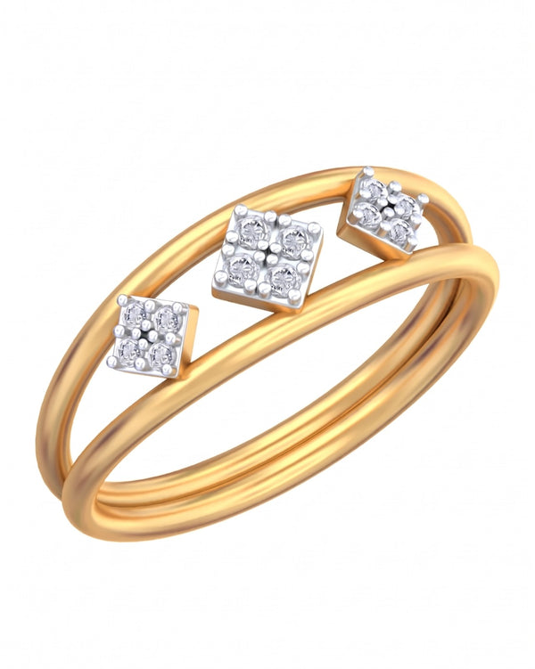 Gold & Diamond Band Ring For Women KRC10682