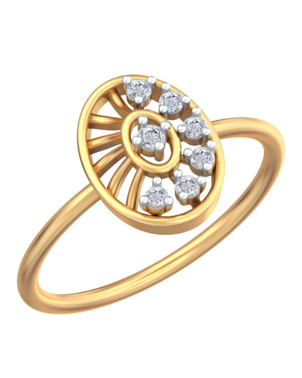 Gold & Diamond Lightweight Ring For Women KRC10683