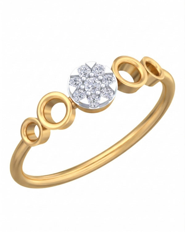 Gold & Diamond Cluster Ring For Women KRC10684