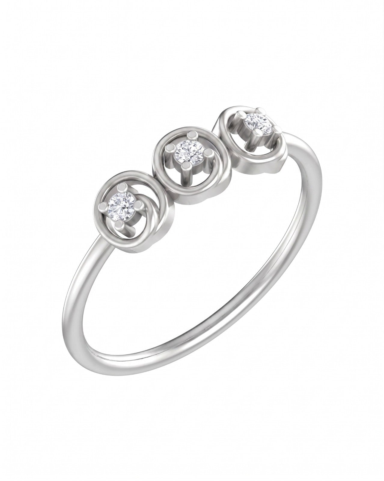 White gold and diamond with circular on a white background.