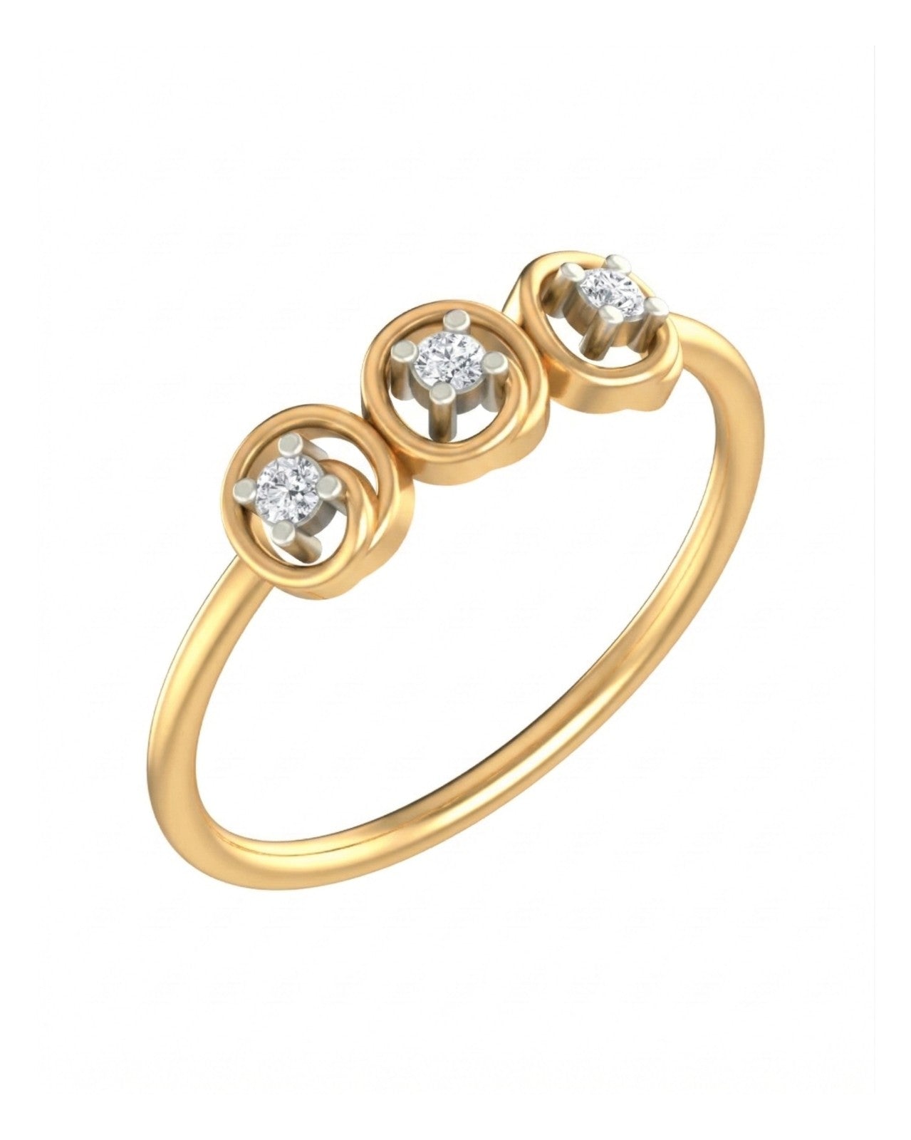 Yellow gold and diamond with circular on a white background.