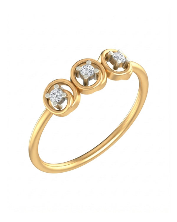Gold & Diamond Dailywear Ring For Women KRC10691