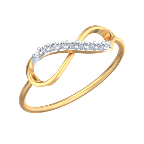 Gold & Diamond Infinity Ring For Women KRC10700