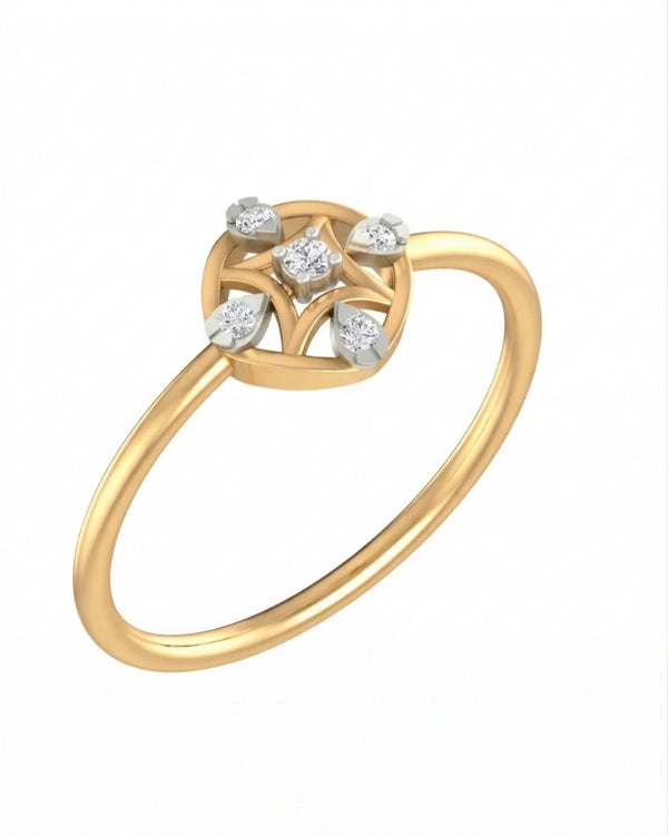 Gold & Diamond Dailywear Ring For Women KRC10710