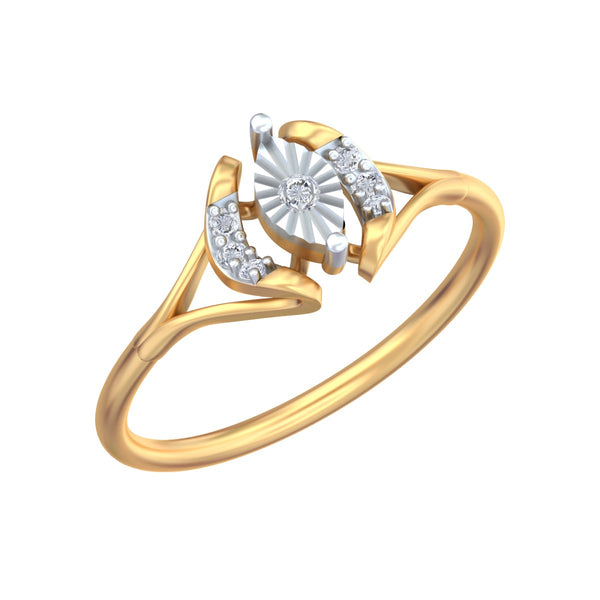 Gold & Diamond Dailywear Ring For Women KRC10711