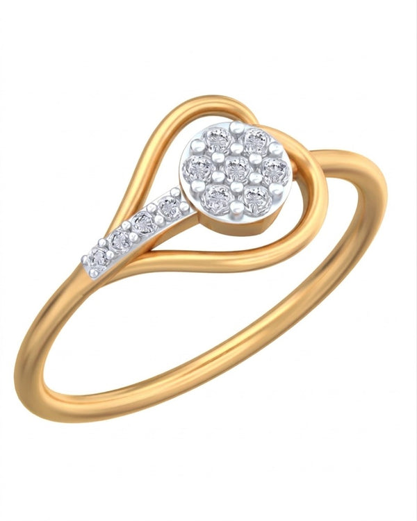 Gold & Diamond Cluster Ring For Women KRC10721