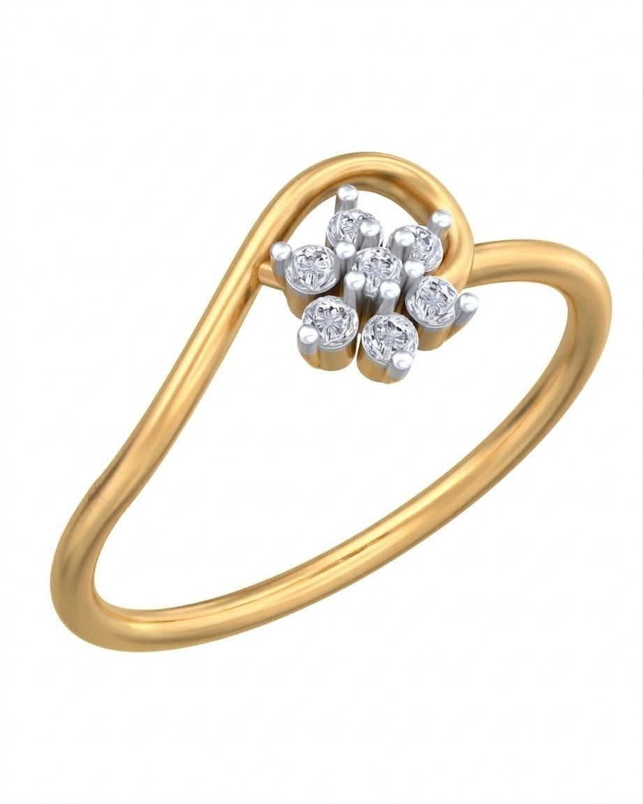 Yellow gold and diamond with floral design on a white background