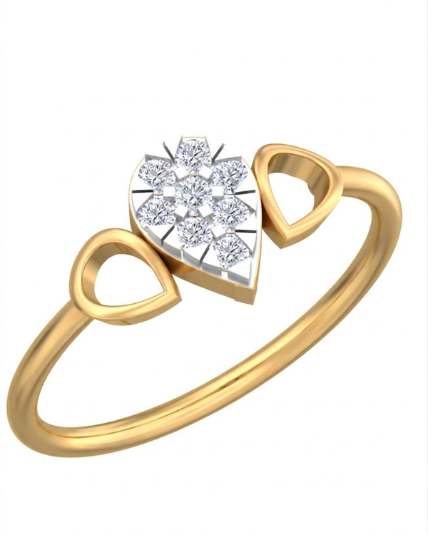Gold & Diamond Cluster Ring For Women KRC10733