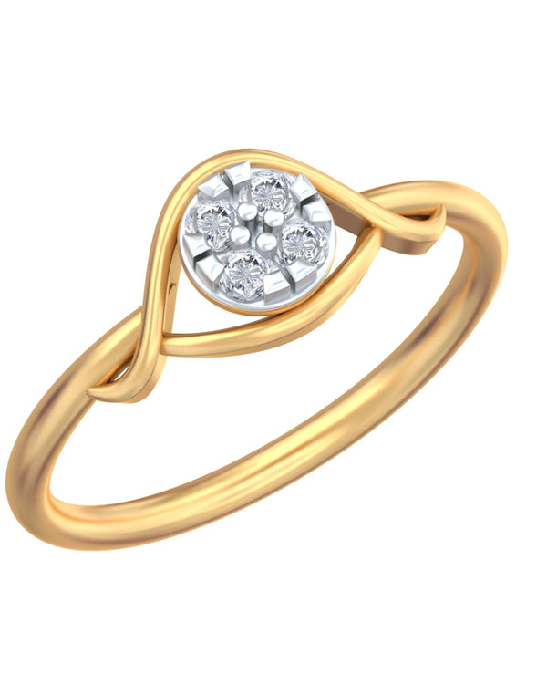 Gold & Diamond Dailywear Ring For Women KRC10740
