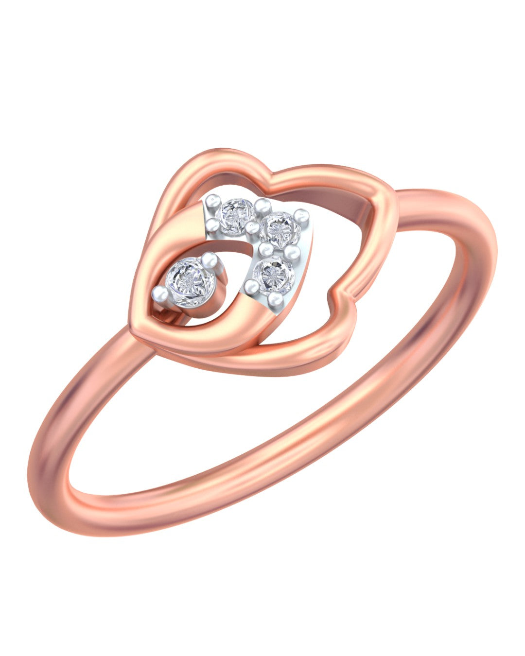 Rose gold and diamond with floral-design on a white background.