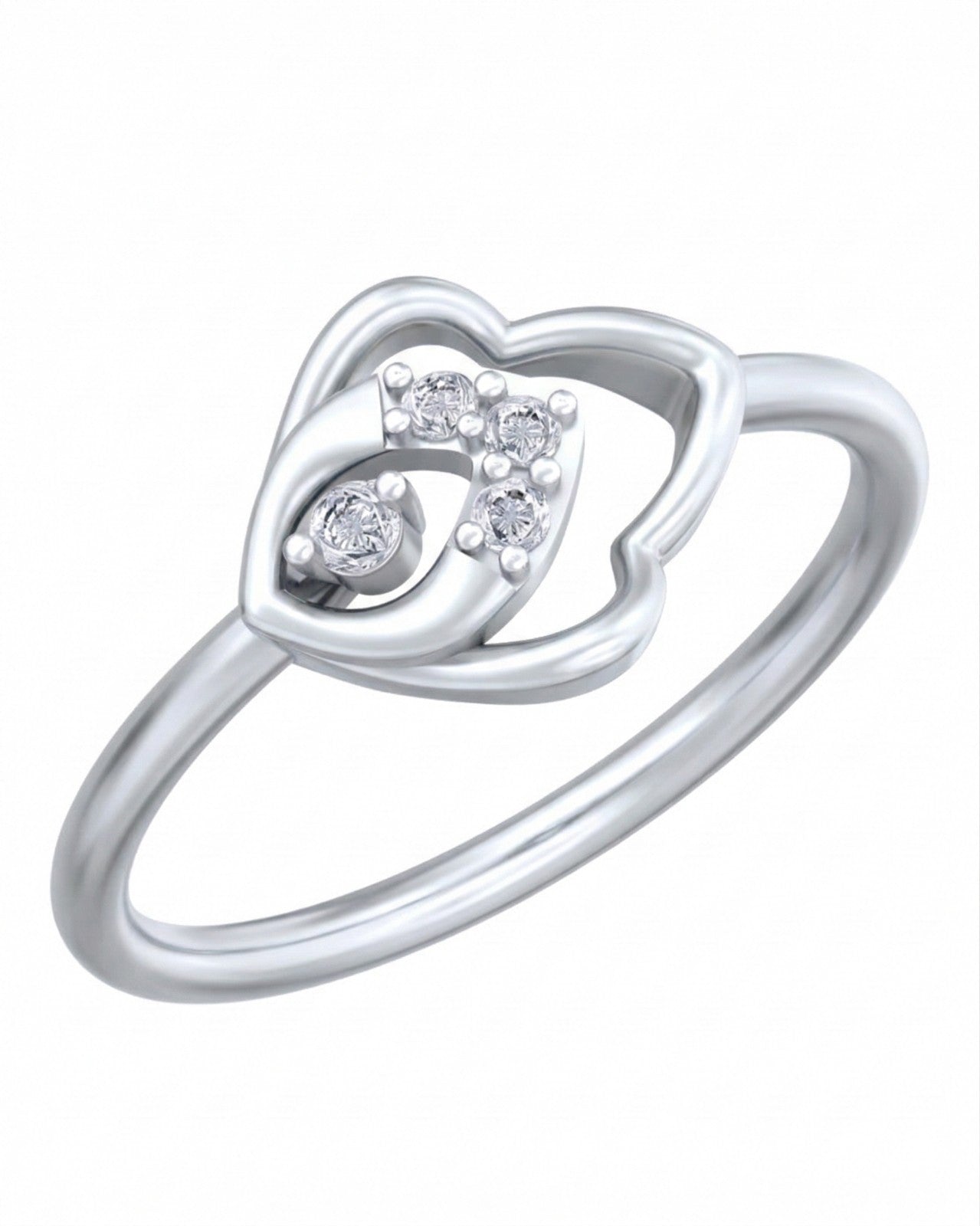 White gold and diamond with floral-design on a white background.
