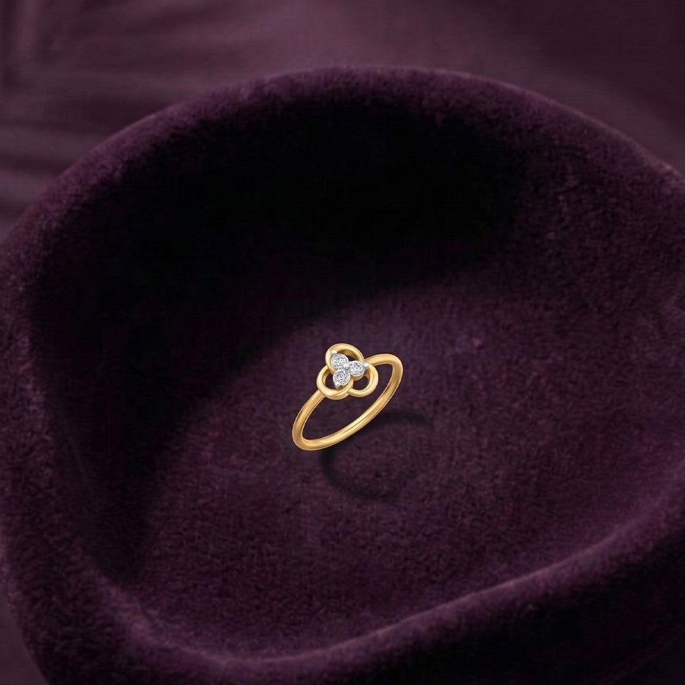 Gold and diamond with floral on a texture surface.