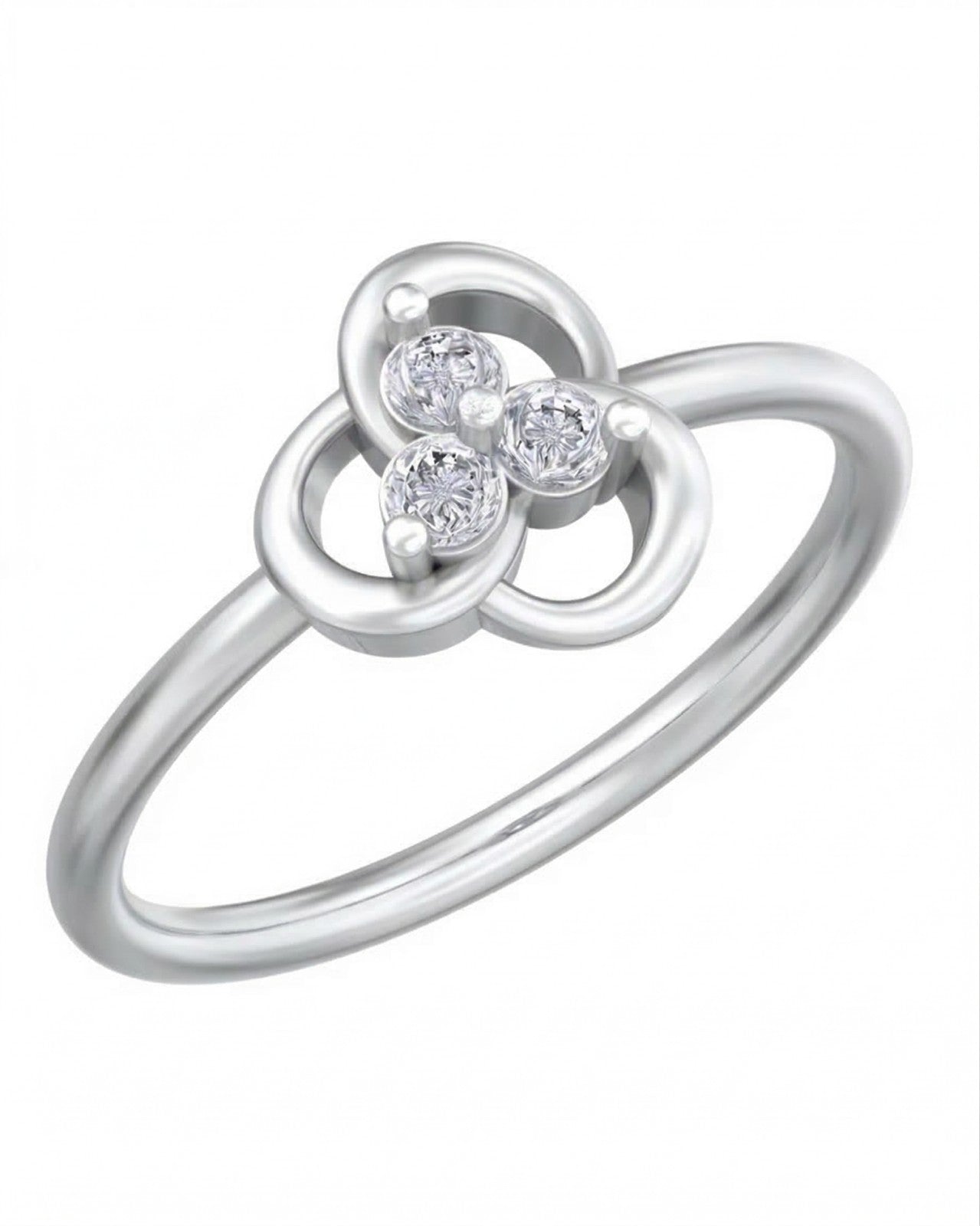 White gold and diamond with floral on a white background.