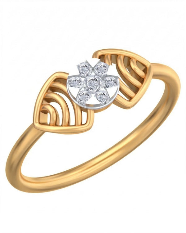 Gold & Diamond Cluster Ring For Women KRC10749