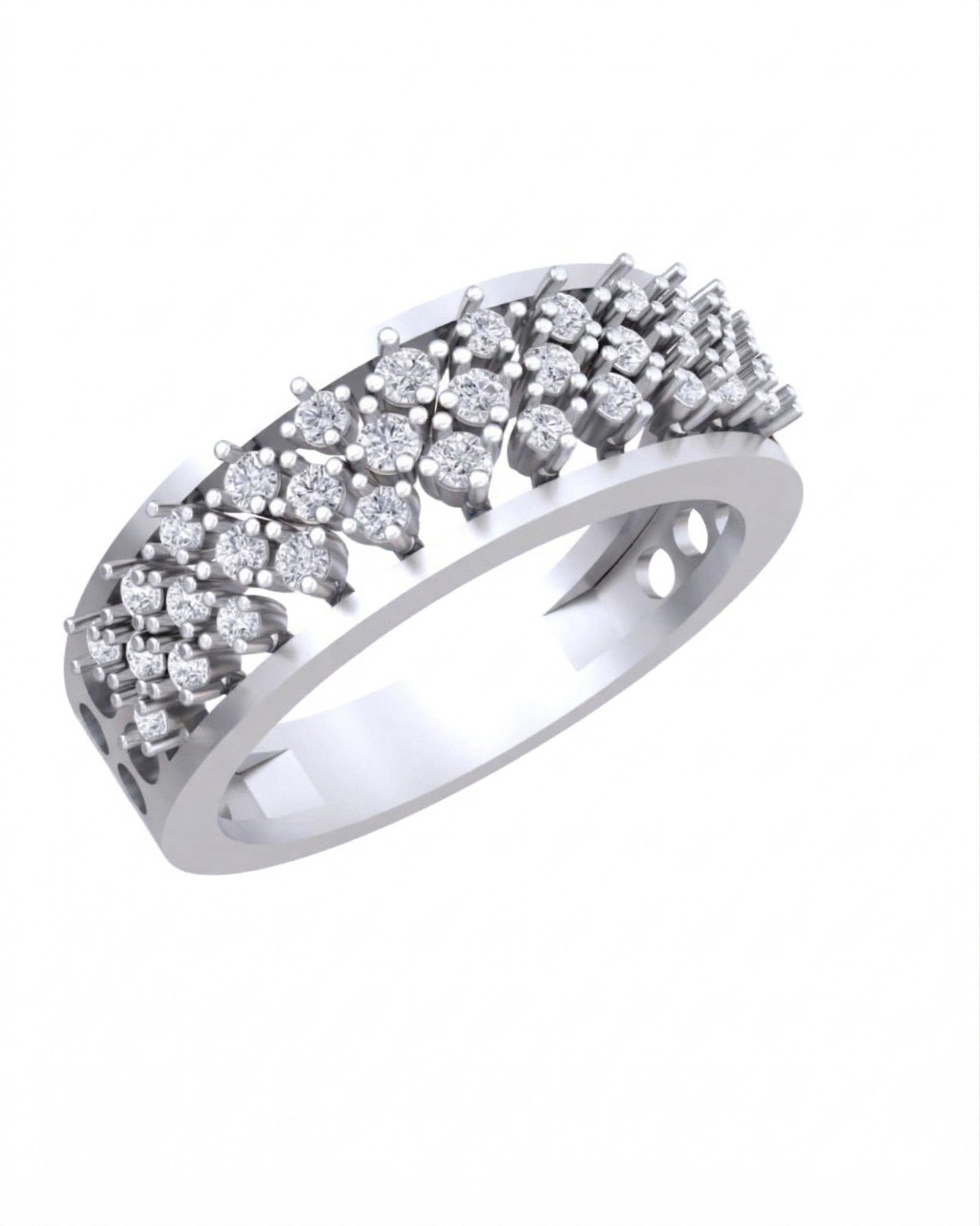 A white gold and diamond eternity-style ring, shown on a plain white background.