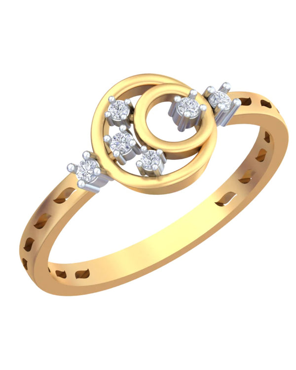 Gold & Diamond Dailywear Ring For Women KRC10796