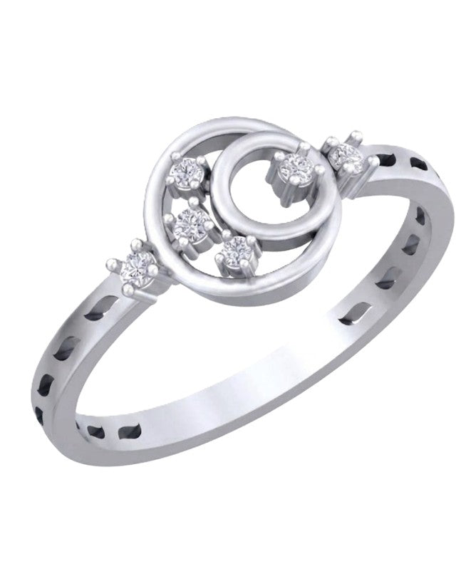 White gold and diamond with halo design on a white background.