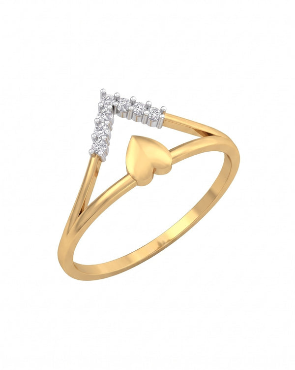 Gold & Diamond Promise Ring For Women KRC10797