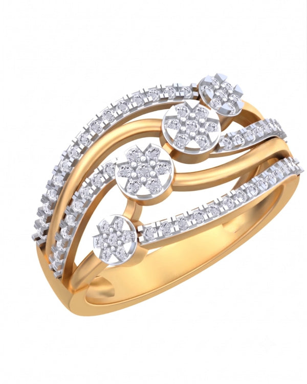 Gold & Diamond Engagement Ring For Women KRC10807