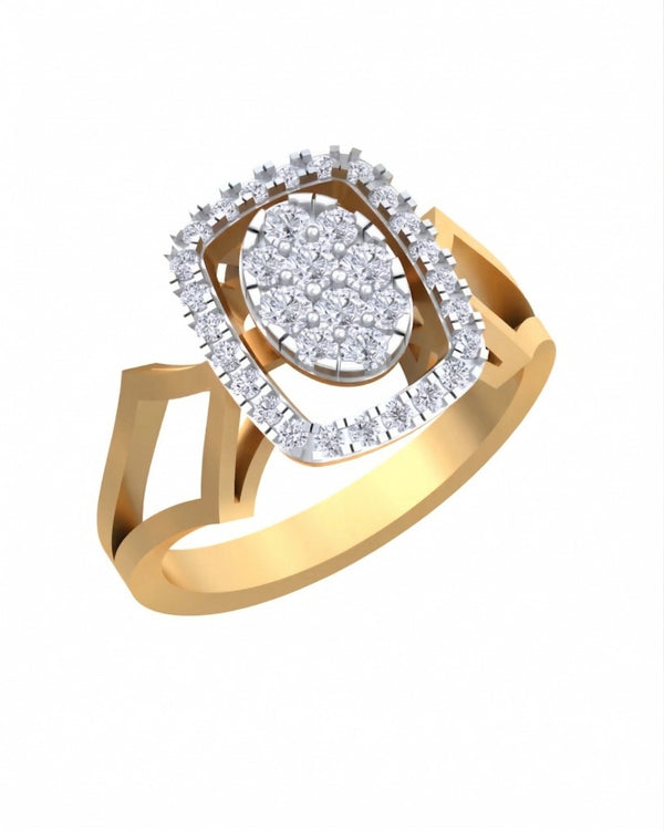 Gold & Diamond Cocktail Ring For Women KRC10814