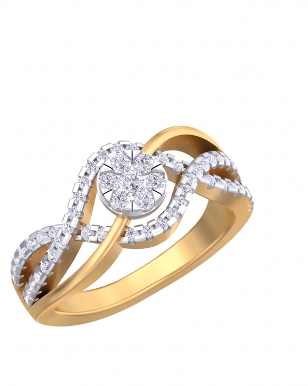 Gold & Diamond Engagement Ring For Women KRC10767