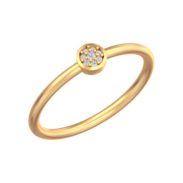 Gold & Diamond Band Ring For Women KRC10816